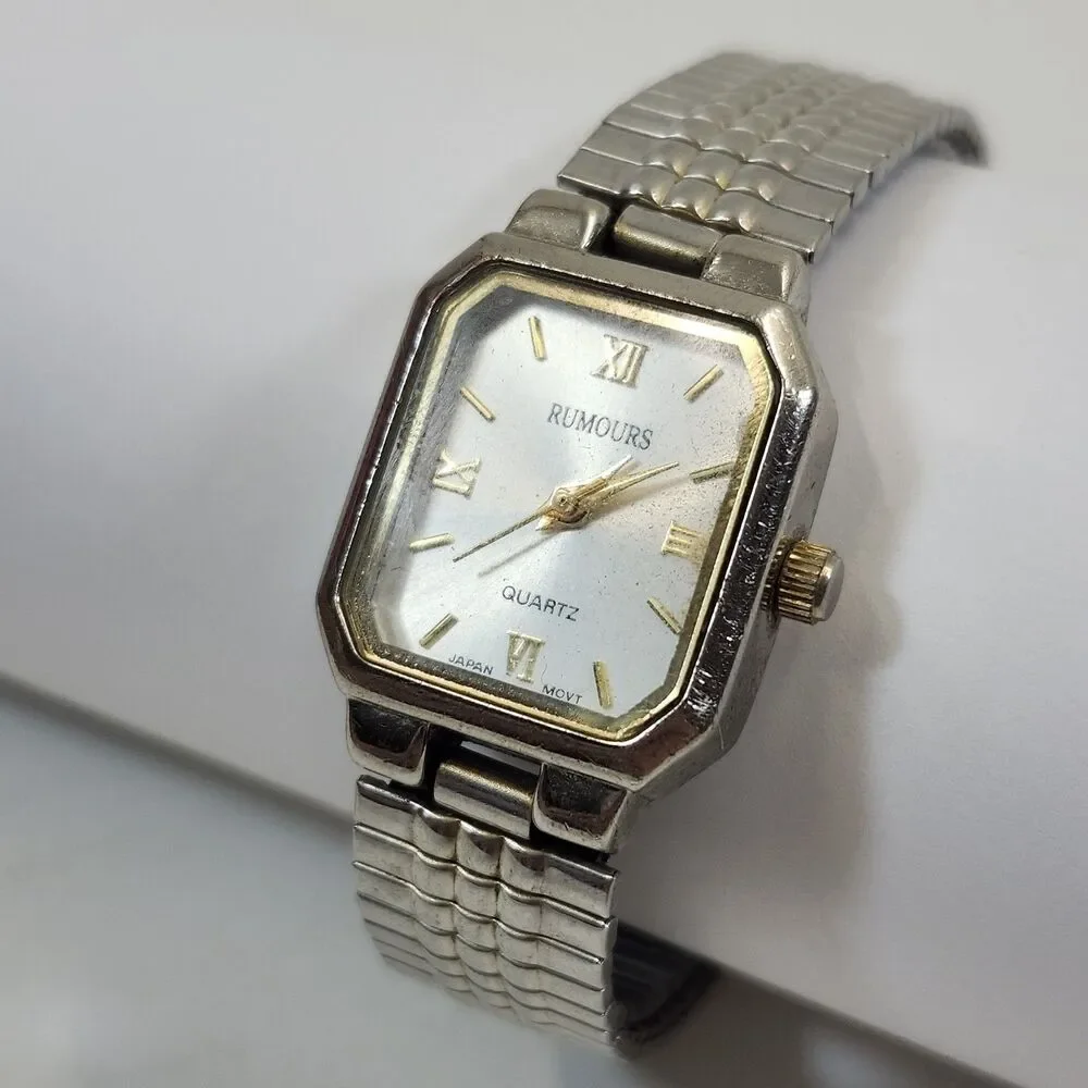 Rumours Wrist Watch Women's 26088 New Battery Japan VTG Stainless Steel Silver